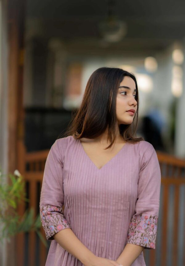 Floral Elegance ? Cotton Embroidered Dress with Printex Magic S) - Image 5